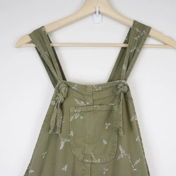 THE GREAT. The Easy Overall Jumpsuit Sprig Print Green XS - Picture 7 of 11